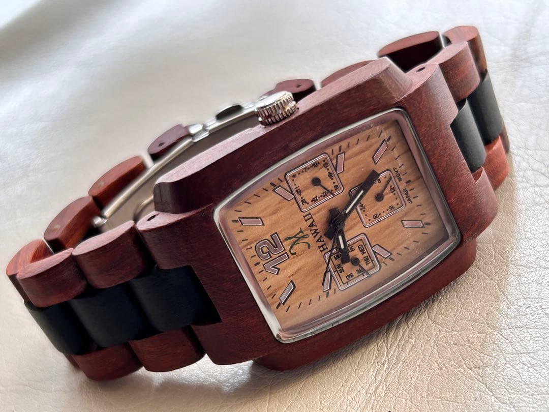 TENSE HAWAII木製クオーツ腕時計 カナダメイド稼働品