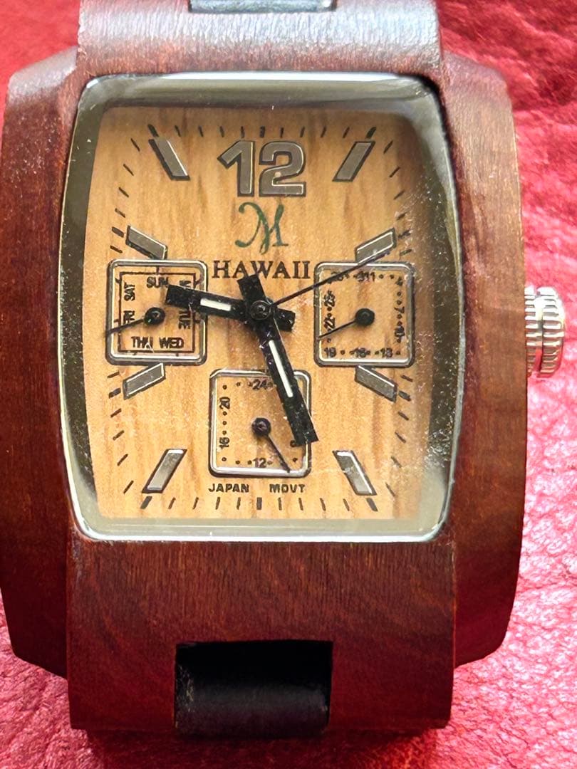 TENSE HAWAII木製クオーツ腕時計 カナダメイド稼働品