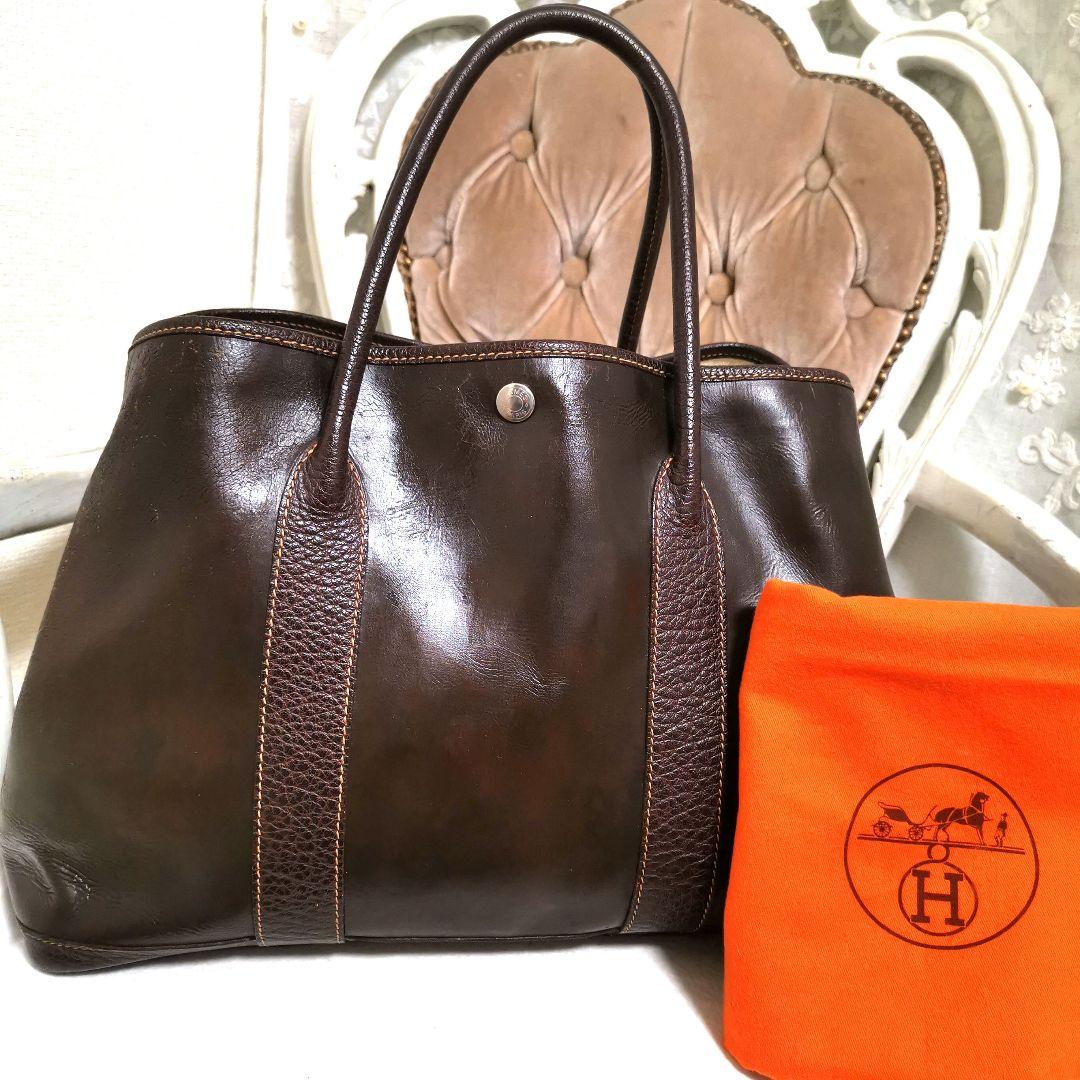 【良品】希少エルメスHERMESガーデンパーティアマゾニアトートバッグ