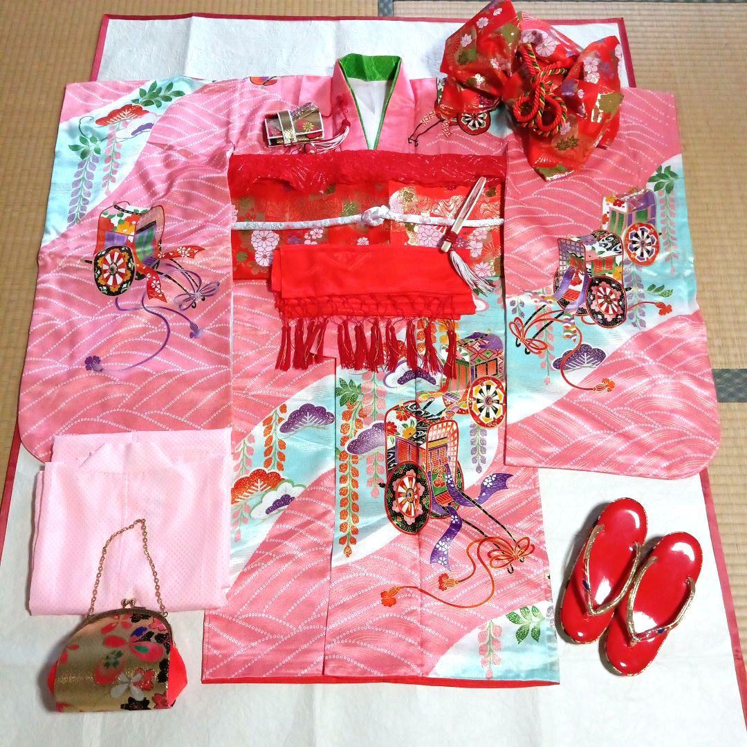 七五三　七歳着物・結び帯フルセット　(34)