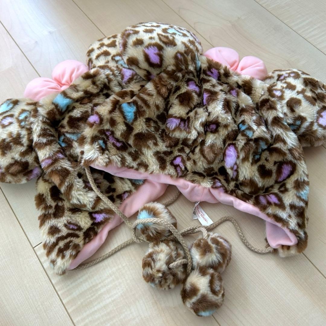 ミニー　ファンキャップ　ヒョウ柄