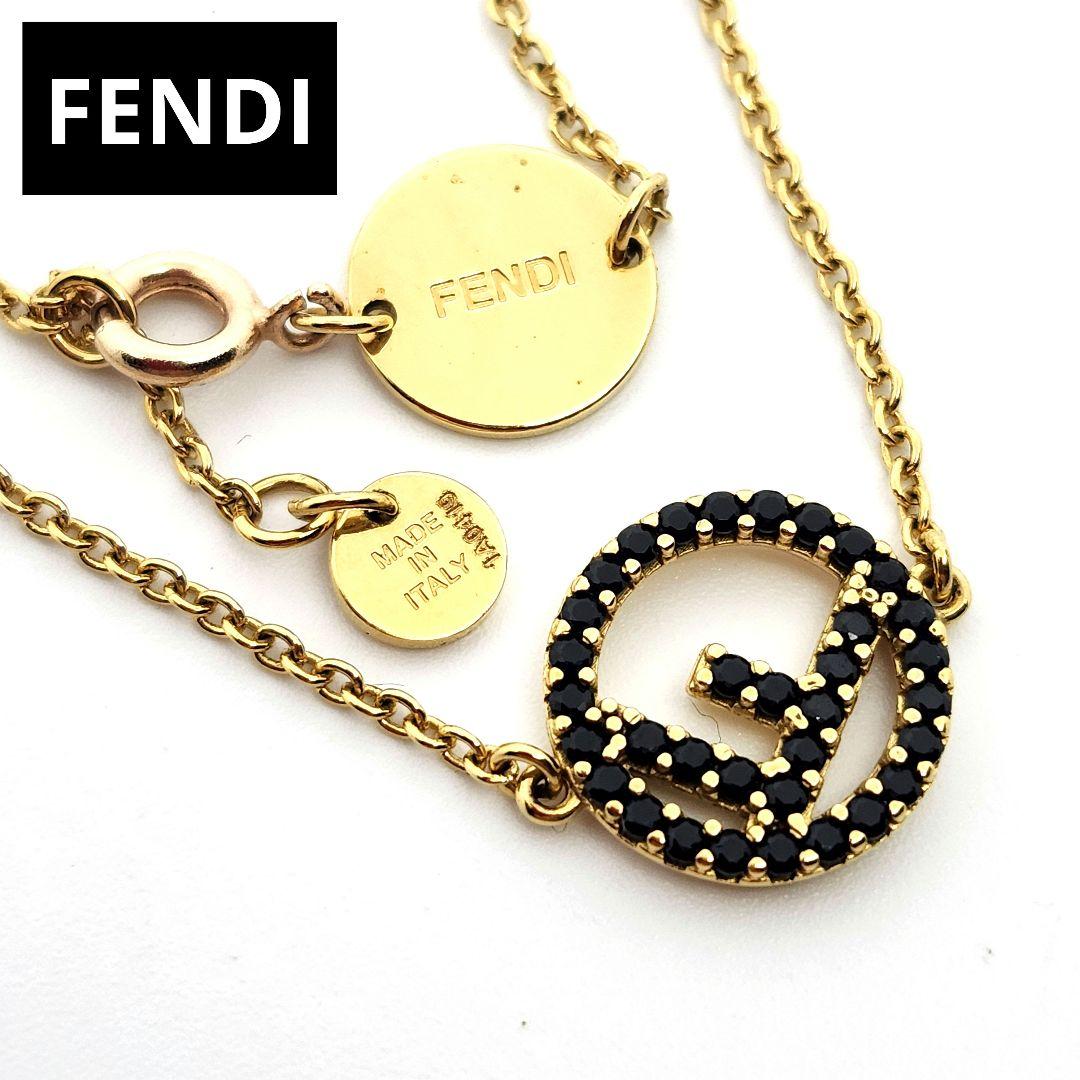 FENDI エフイズフェンディブレスレット GP×カラーストーン ゴールド