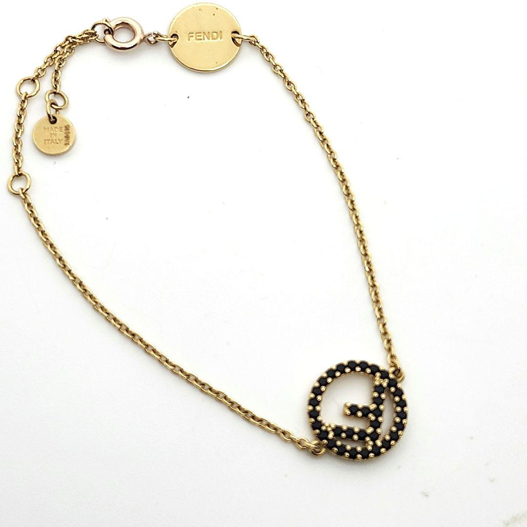FENDI エフイズフェンディブレスレット GP×カラーストーン ゴールド