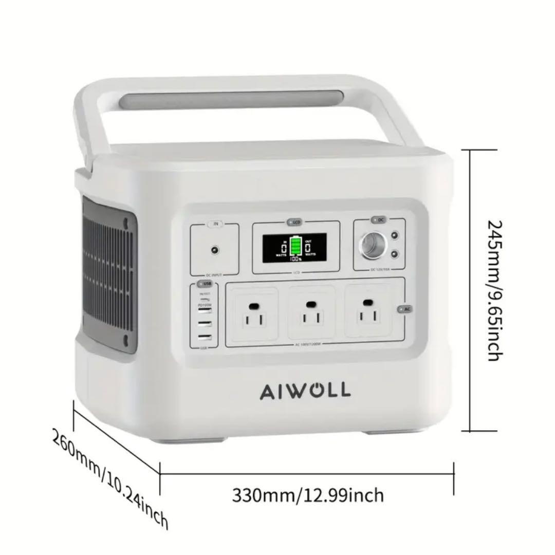 EVOPOW×AIWOLLポータブル電源1531Whリン酸鉄1200Wバッグ付き