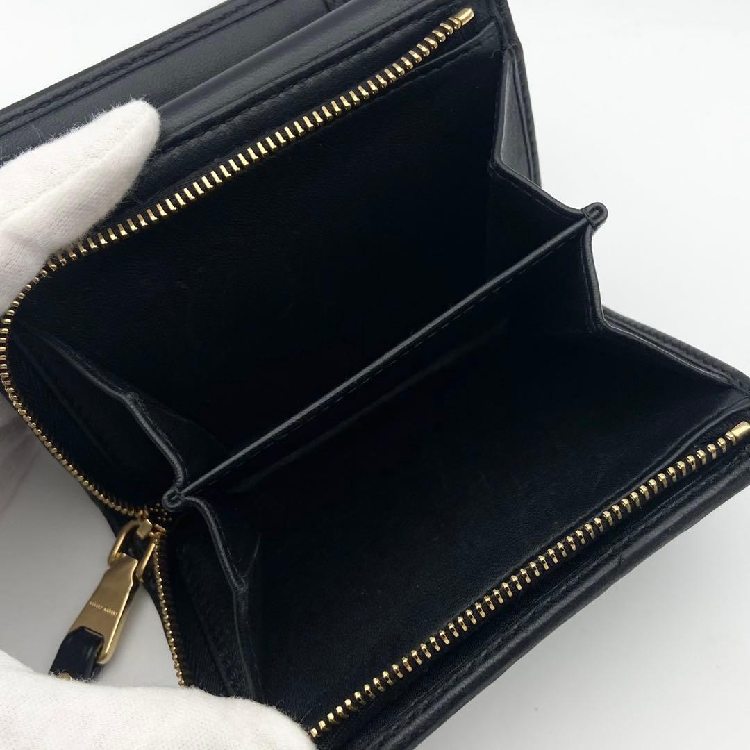 超極美品● ミュウミュウ 折り財布 3つ折り マテラッセ ブラック レザー 現行