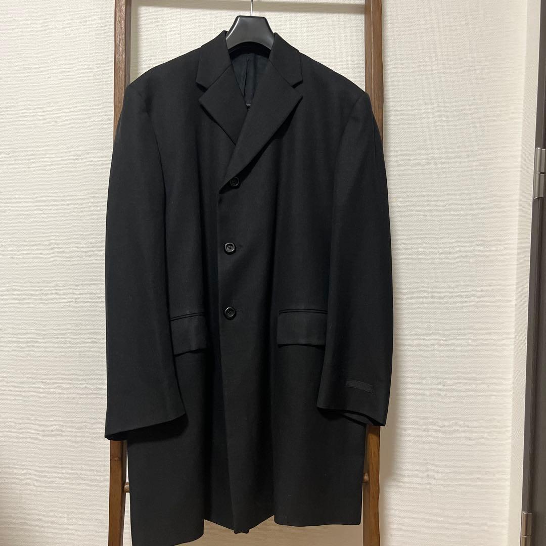 極美品！大きめ PRADA ブラック チェスターコート XL サイズ46