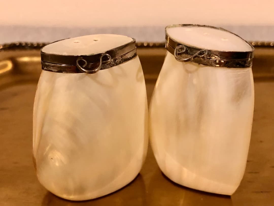 M6 マザーオブパール ヴィンテージ 調味入れ ソルト&ペッパー