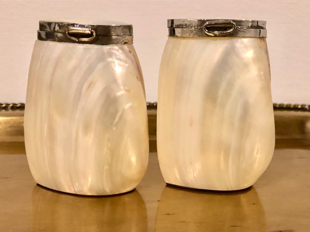 M6 マザーオブパール ヴィンテージ 調味入れ ソルト&ペッパー