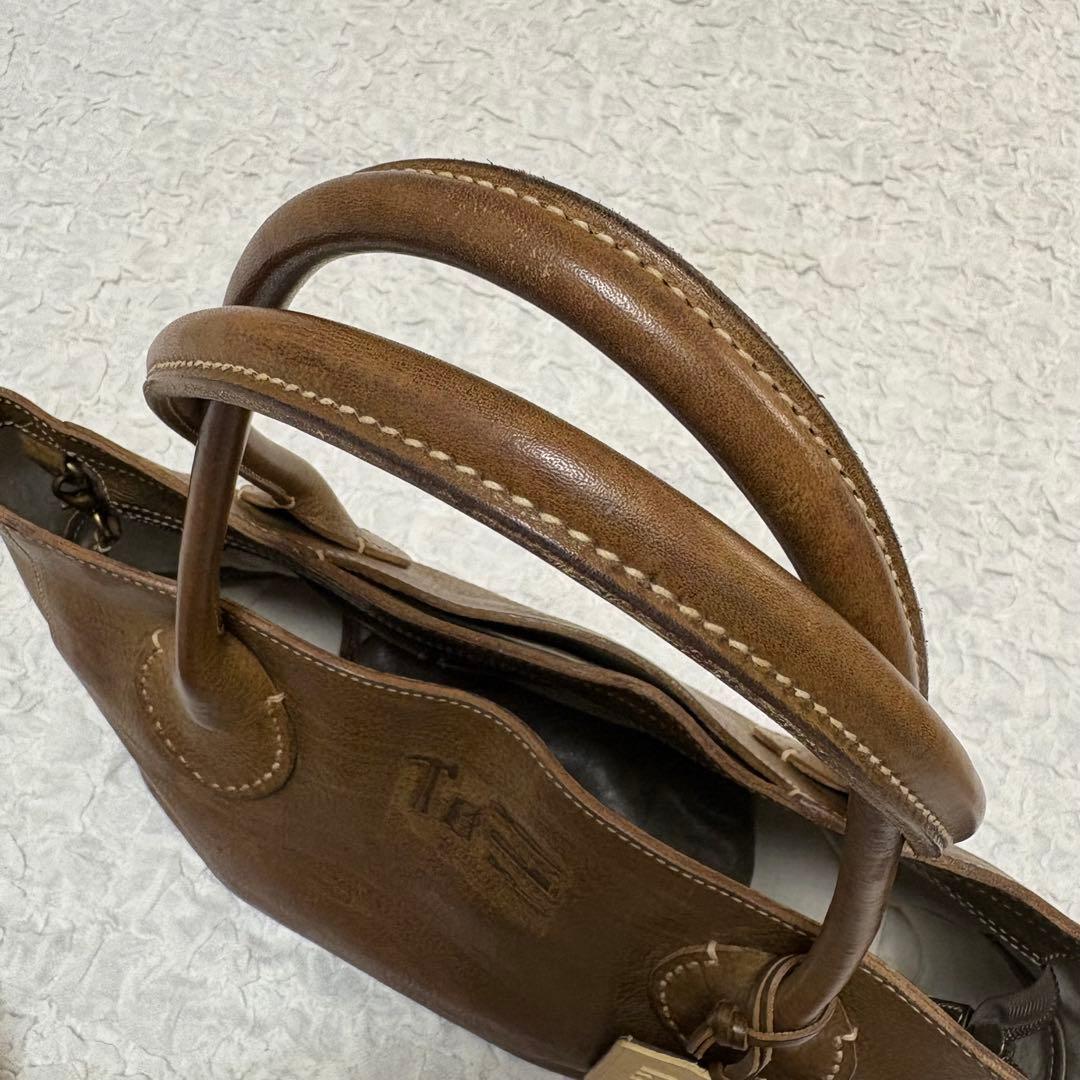 【極美品】ゲンテン 工具ロゴ トスカーナレザー肩掛けトートバッグ　3点セット