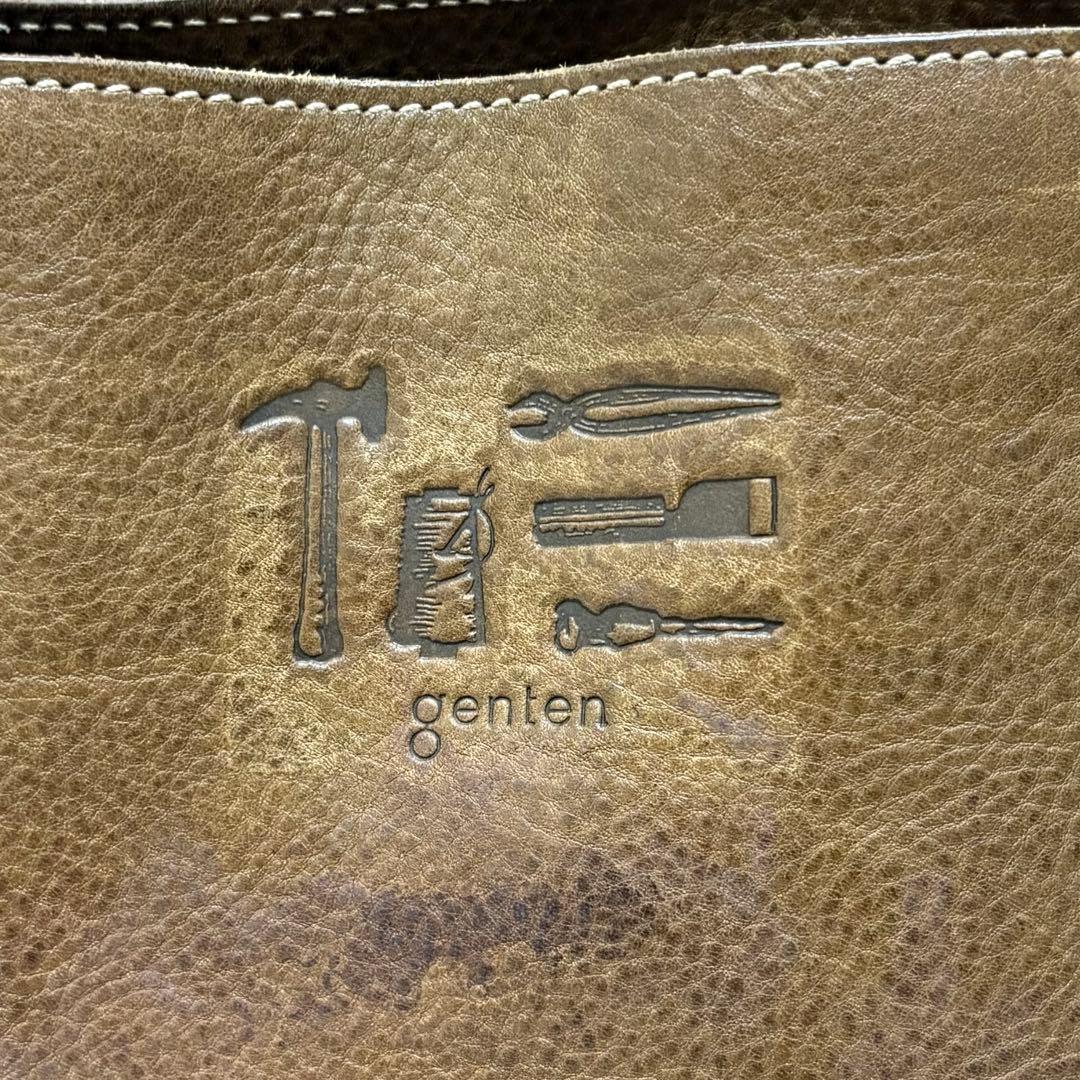 【極美品】ゲンテン 工具ロゴ トスカーナレザー肩掛けトートバッグ　3点セット