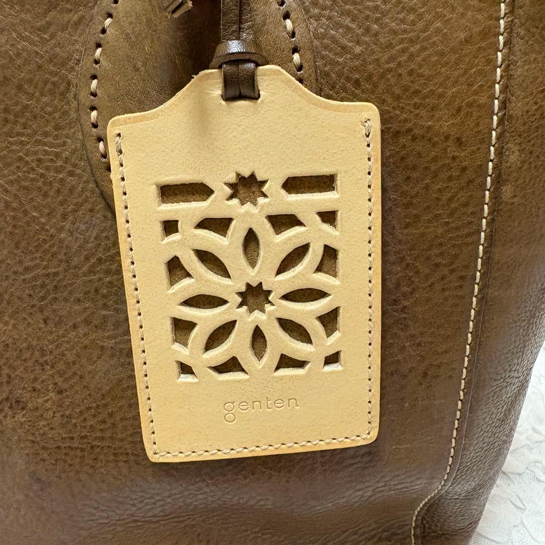 【極美品】ゲンテン 工具ロゴ トスカーナレザー肩掛けトートバッグ　3点セット