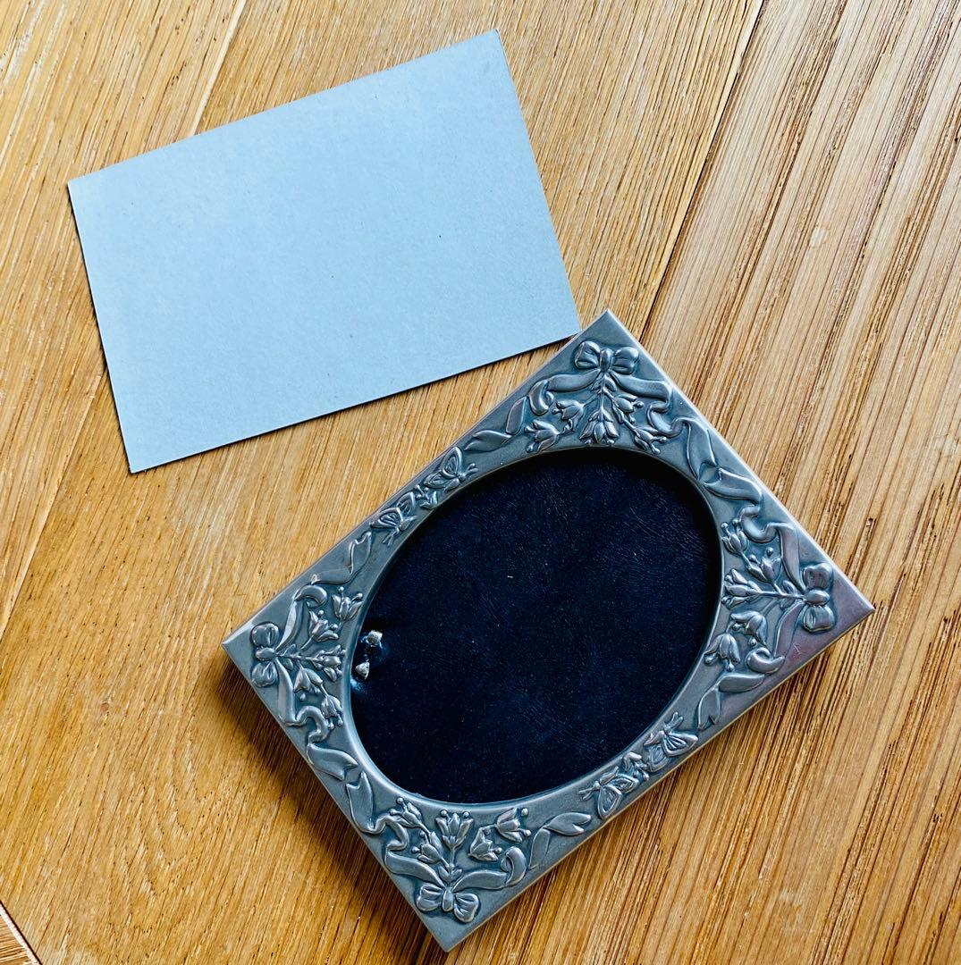 フランスアンティーク 写真立て リボン フラワー フォトスタンド