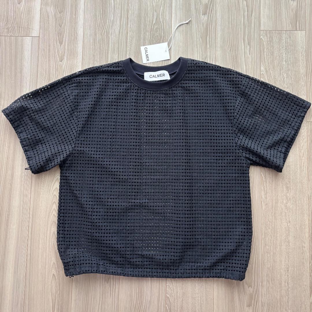CALMER 2025SS ドットジャカードブラウス ネイビー