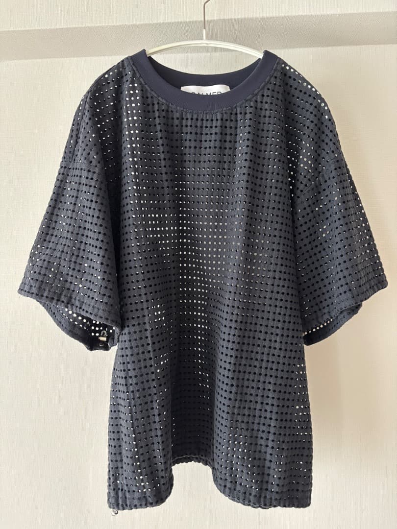 CALMER 2025SS ドットジャカードブラウス ネイビー