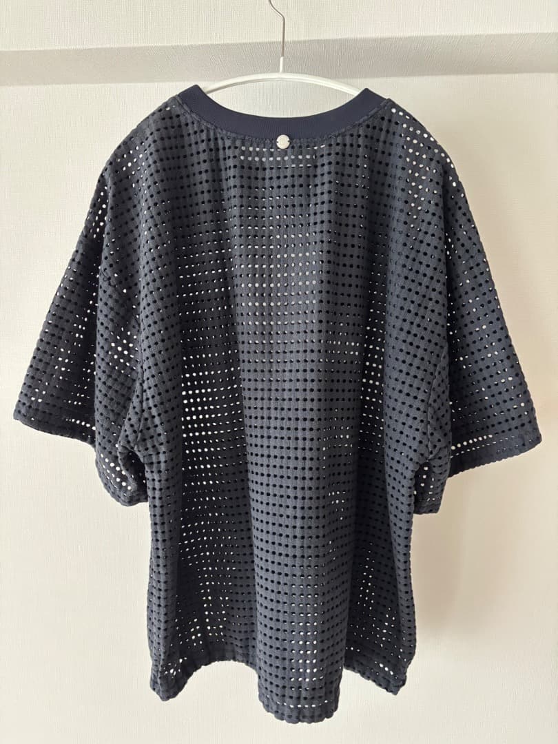 CALMER 2025SS ドットジャカードブラウス ネイビー