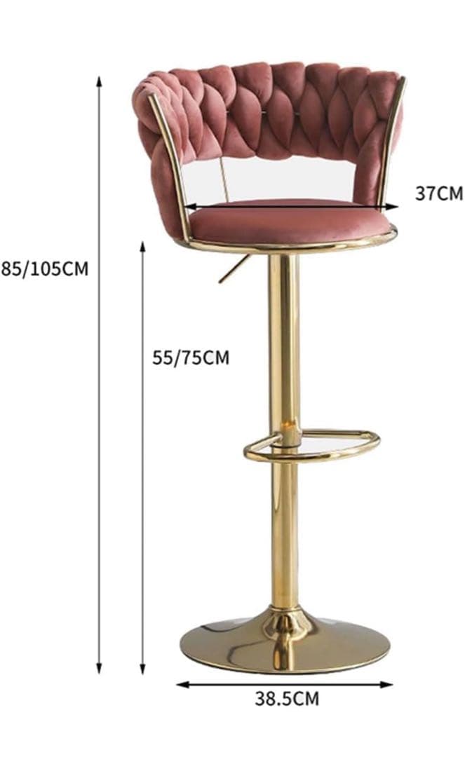 背もたれ椅子 回転バーチェア カウンター　白　ベルベット