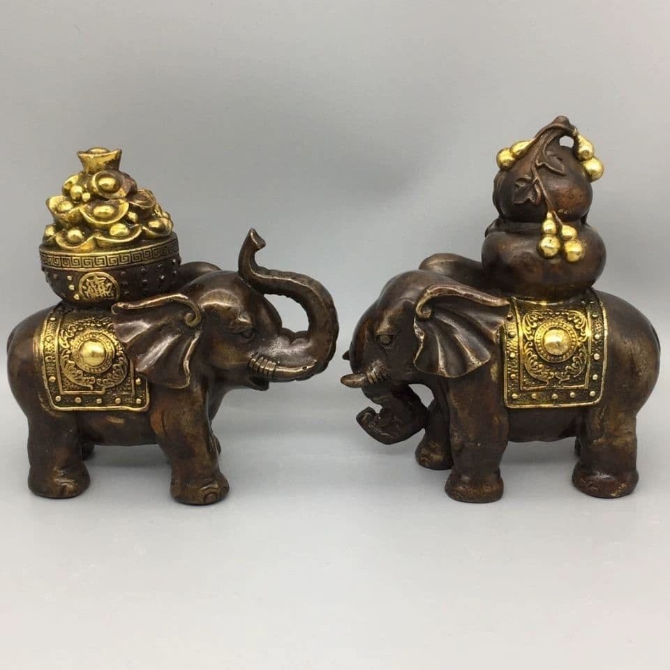 銅製 象 開運 風水 招財 置物 工芸品 装飾品