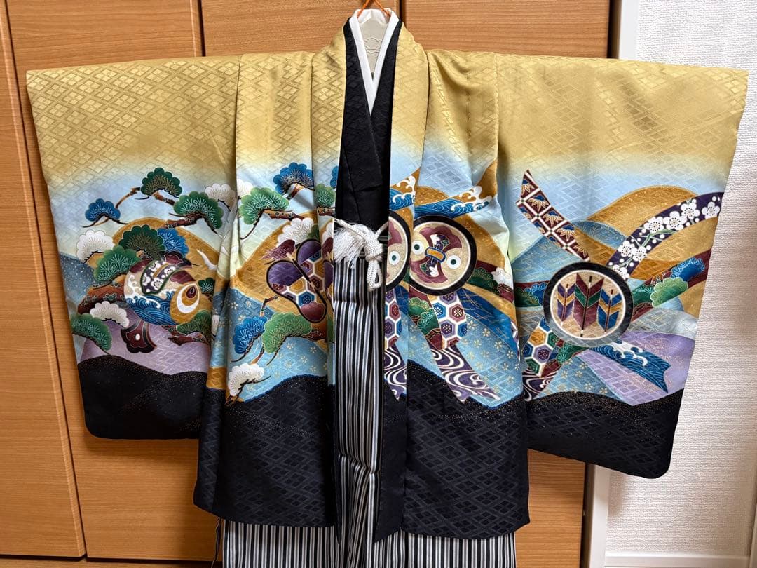 【美品】七五三 五歳 男の子 着物袴 着画あり