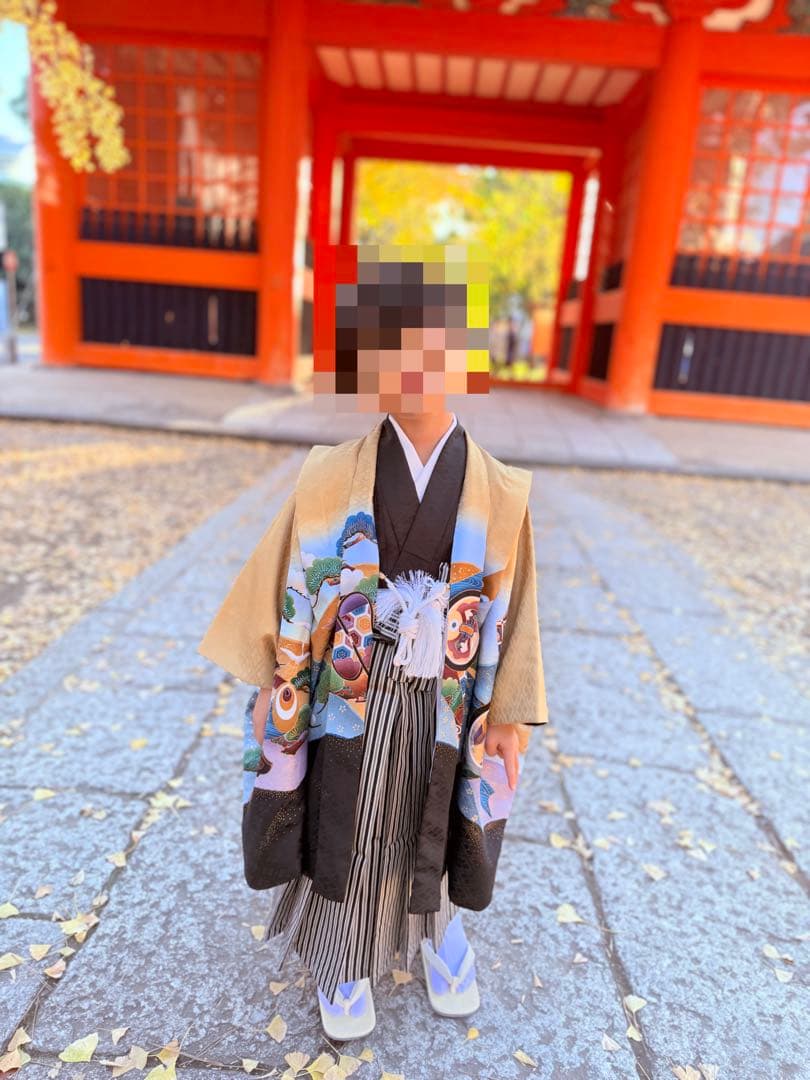 【美品】七五三 五歳 男の子 着物袴 着画あり