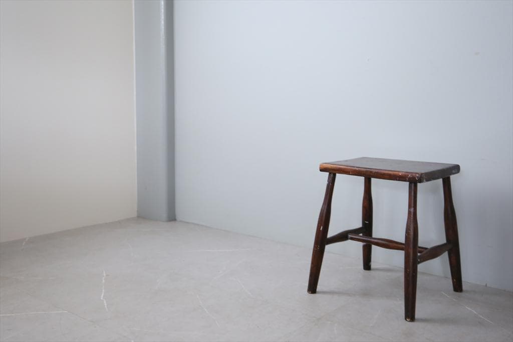 英国アンティーク木製スツール/椅子イス/チェア/花台/飾り棚(79-464)