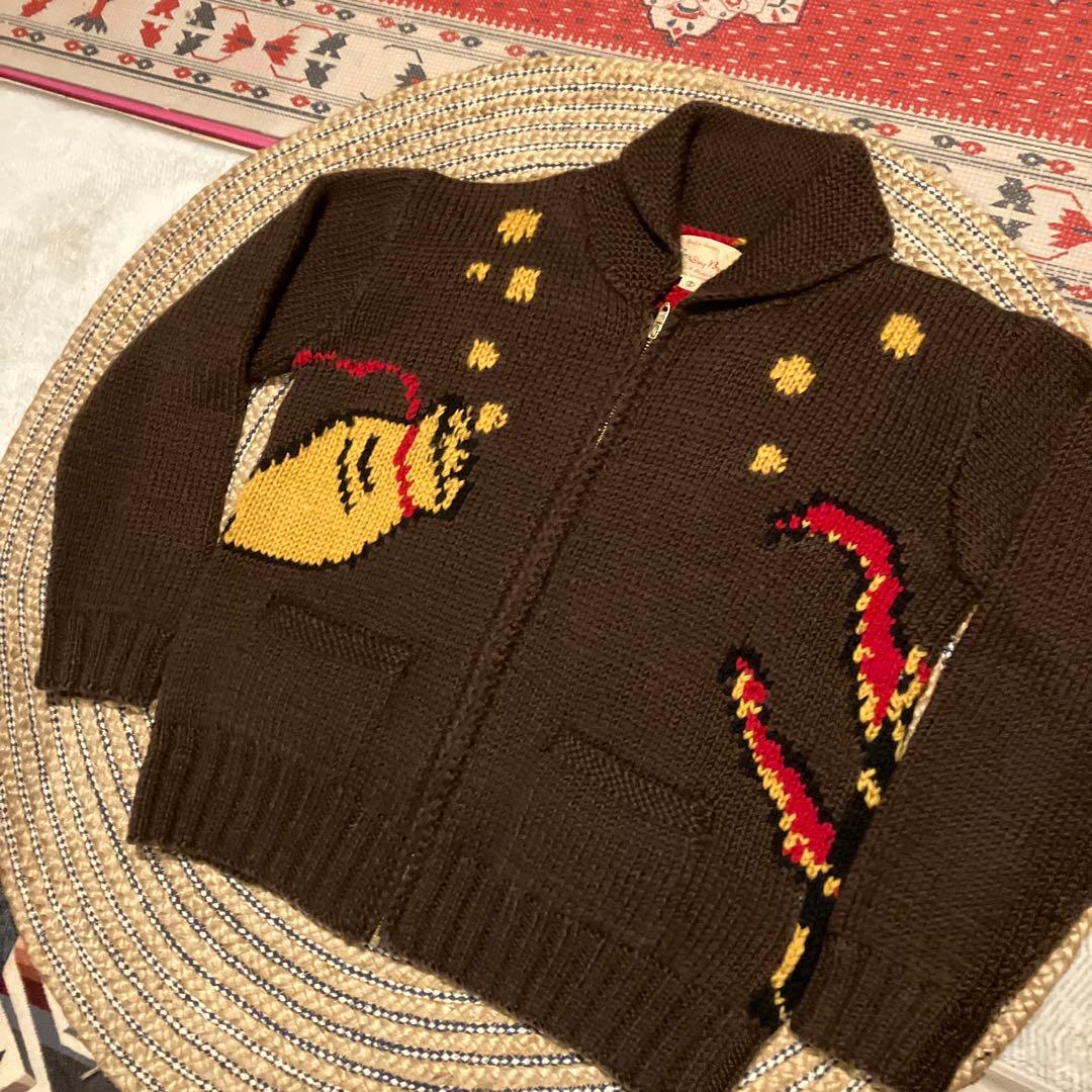 バ*ン様 カーディガン　カウチン　タコ　蛸　ドライボーン　ニット