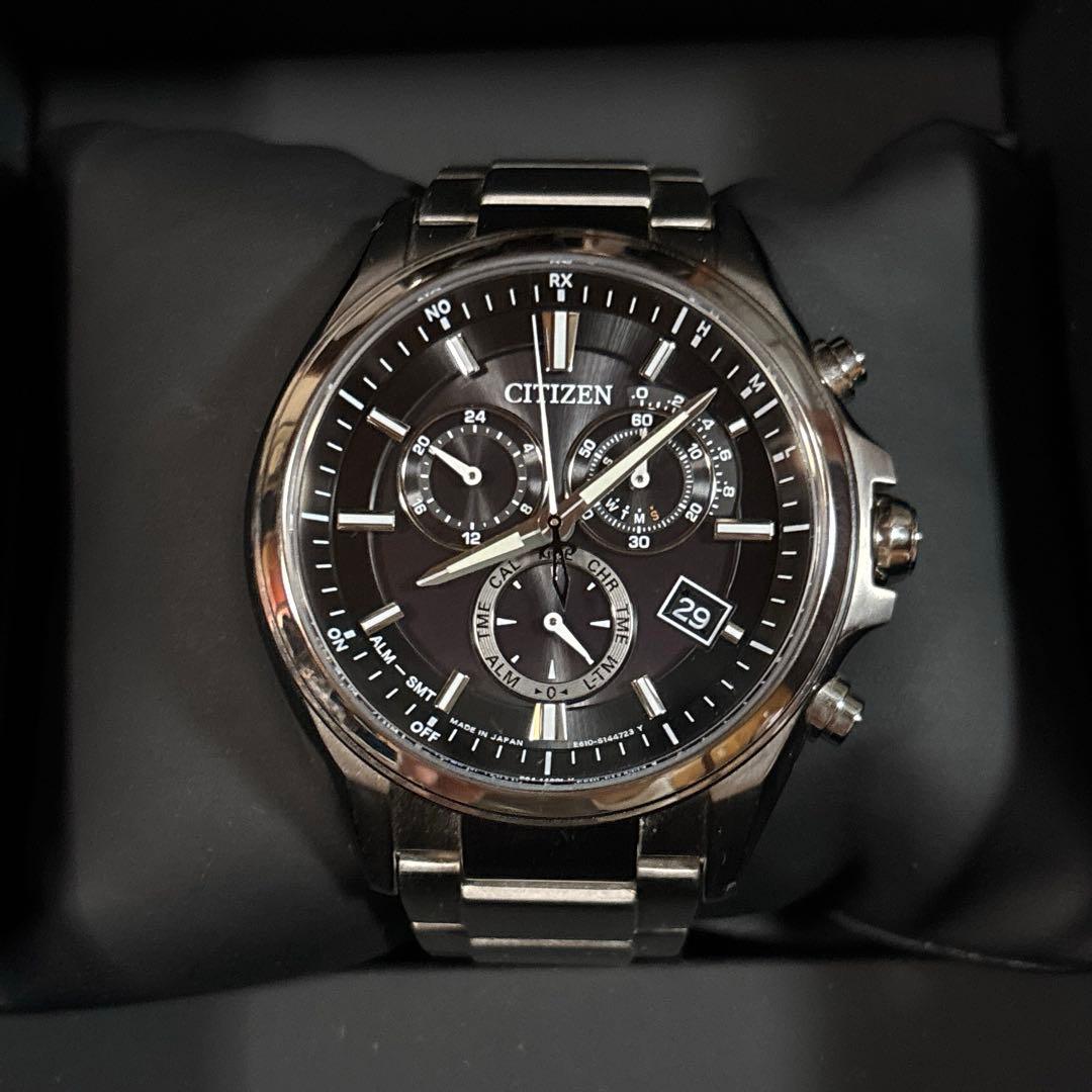 CITIZEN E610 AT3050-51E アテッサ エコ・ドライブ電波時計