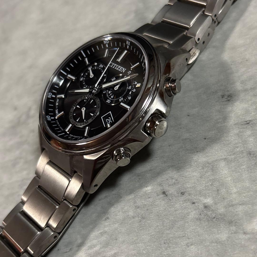 CITIZEN E610 AT3050-51E アテッサ エコ・ドライブ電波時計