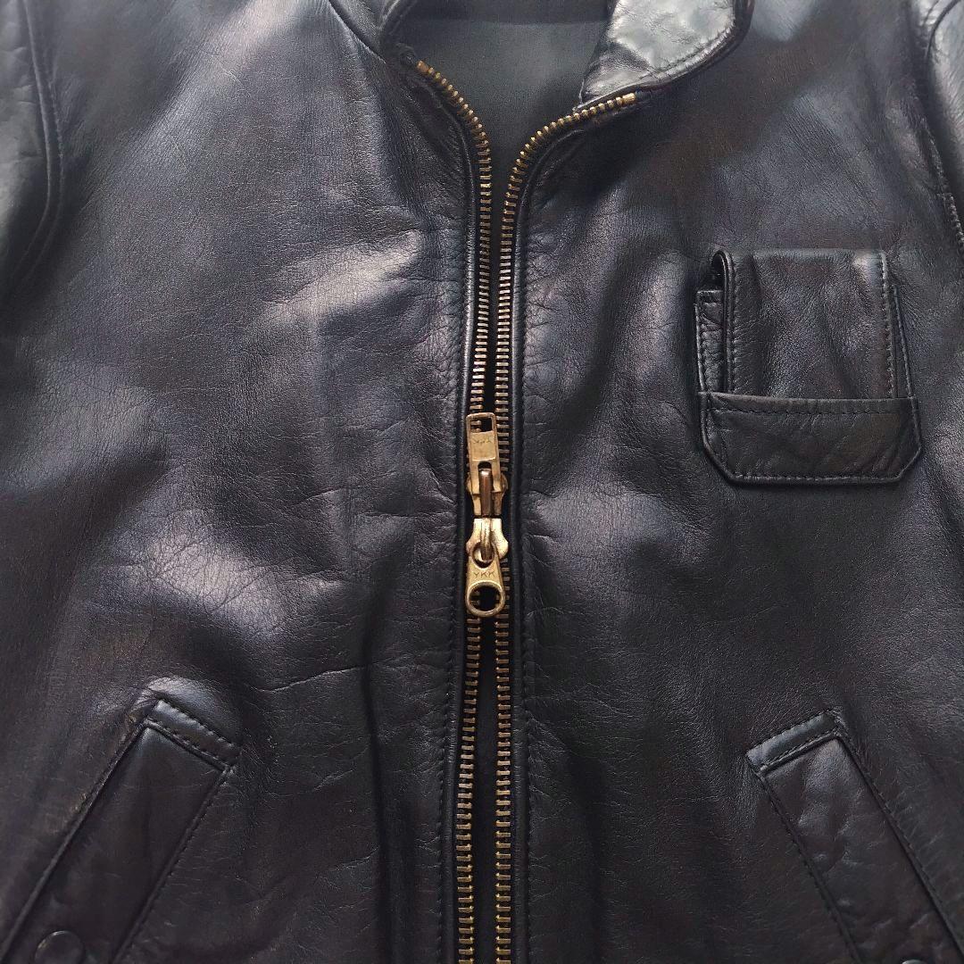 フランス軍 パイロット フライト ジャケット ブラック 52 レザー マルジェラ