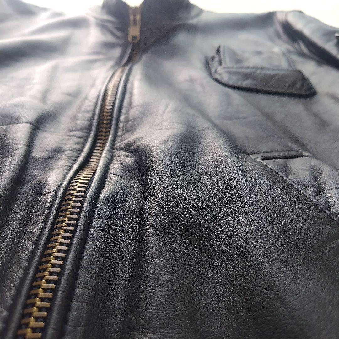 フランス軍 パイロット フライト ジャケット ブラック 52 レザー マルジェラ