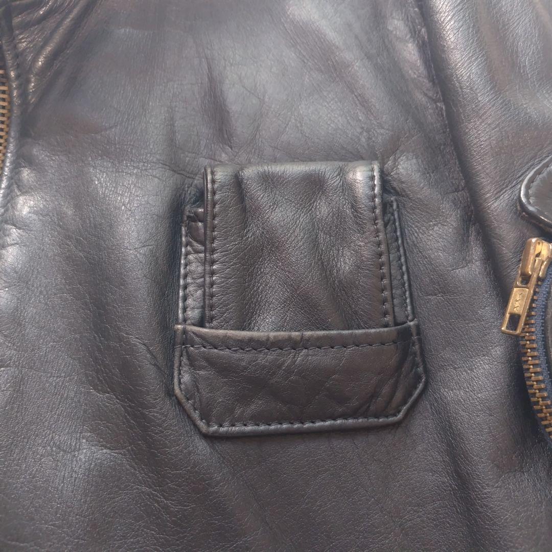 フランス軍 パイロット フライト ジャケット ブラック 52 レザー マルジェラ