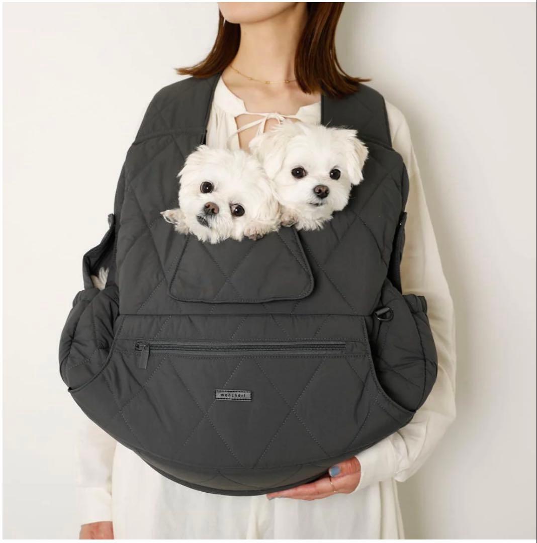 美品！モンシェリ キルティングメッシュ付きフロントリュック Msize