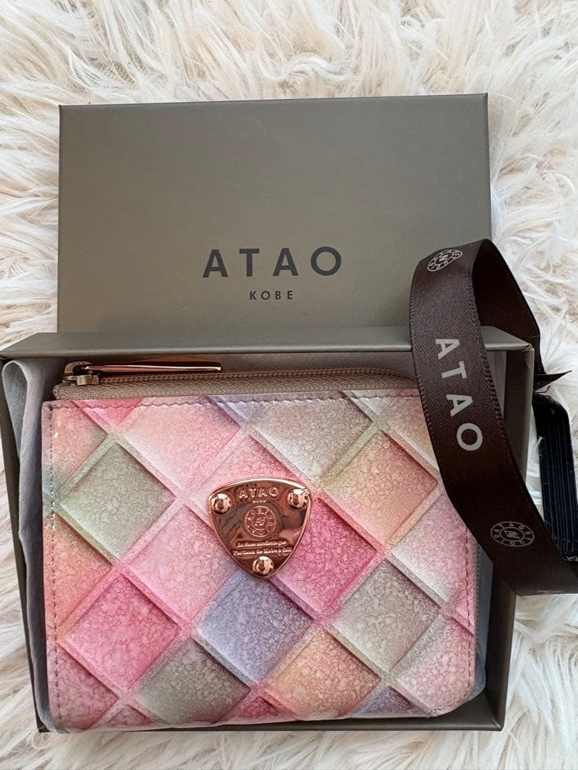 美品♪ ATAO ミリモ　ミニ財布　ブロックパーティ　シャングリラピンク