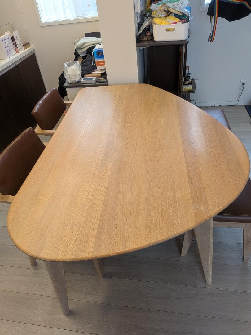 最終大幅値下げ！変形天然木ダイニングテーブル※20日までの出品シギヤマ家具工業