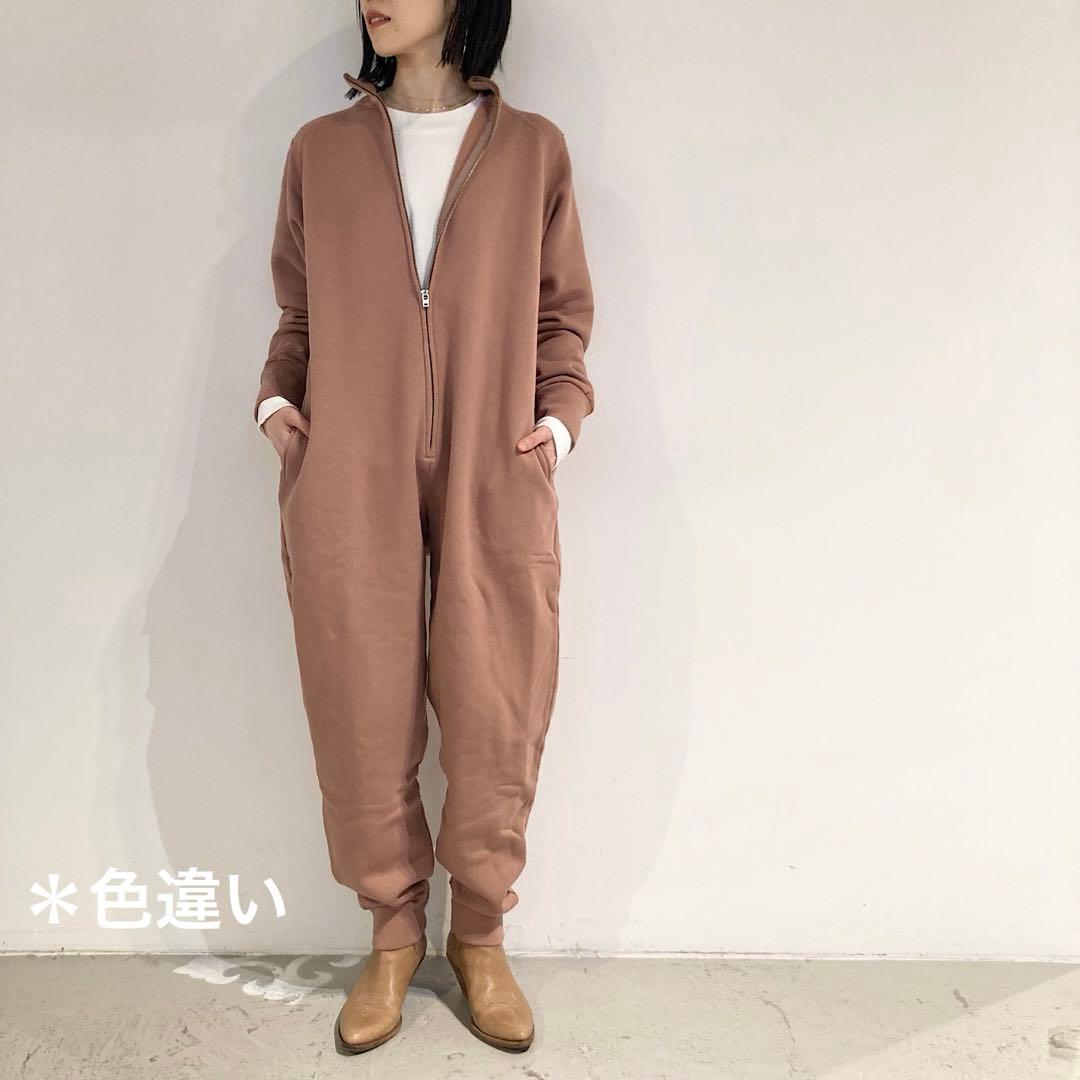 未使用品　pelleq フロントジップ　スウェットジャンプスーツ つなぎ