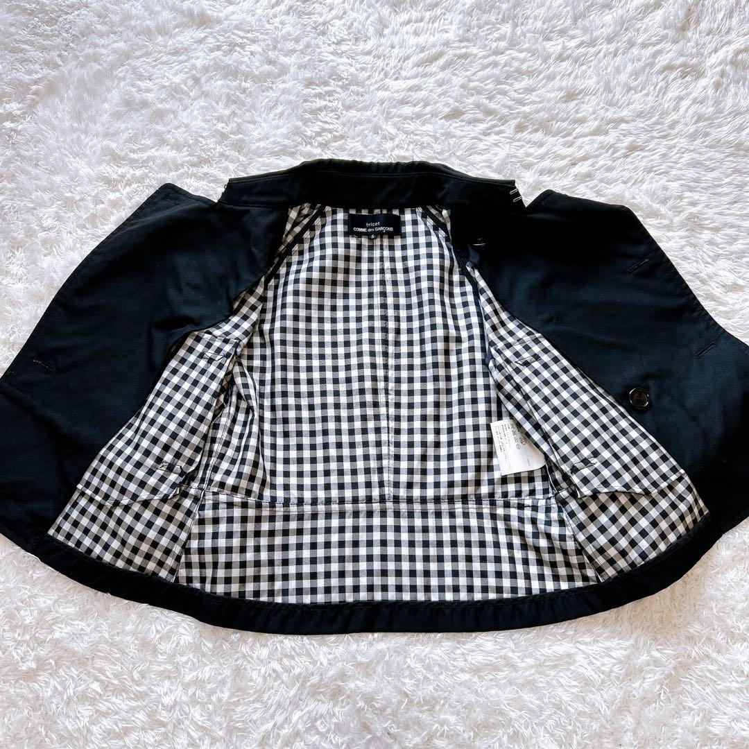 美品　トリココムデギャルソン トレンチコート　ショートブラック　黒