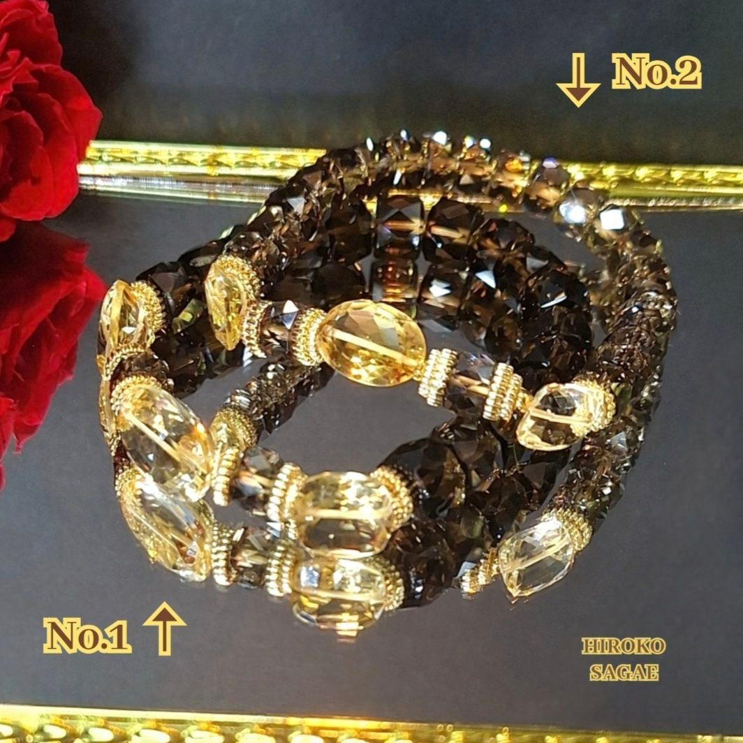 No.2 宝石質 シトリン スモーキークォーツ ブレスレット 美神 Juno