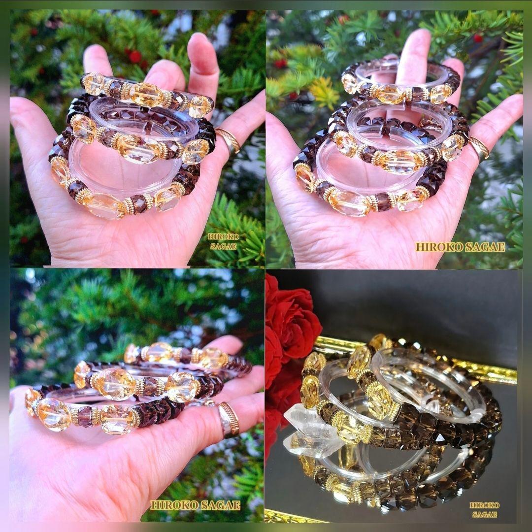 No.2 宝石質 シトリン スモーキークォーツ ブレスレット 美神 Juno