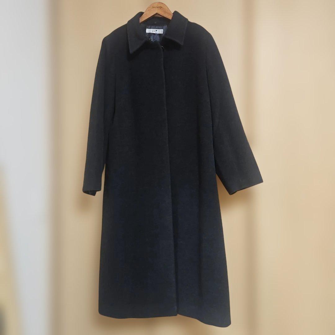 【早い者勝ち❗】23区 ロングコートブラック 大きいサイズ 46 3L