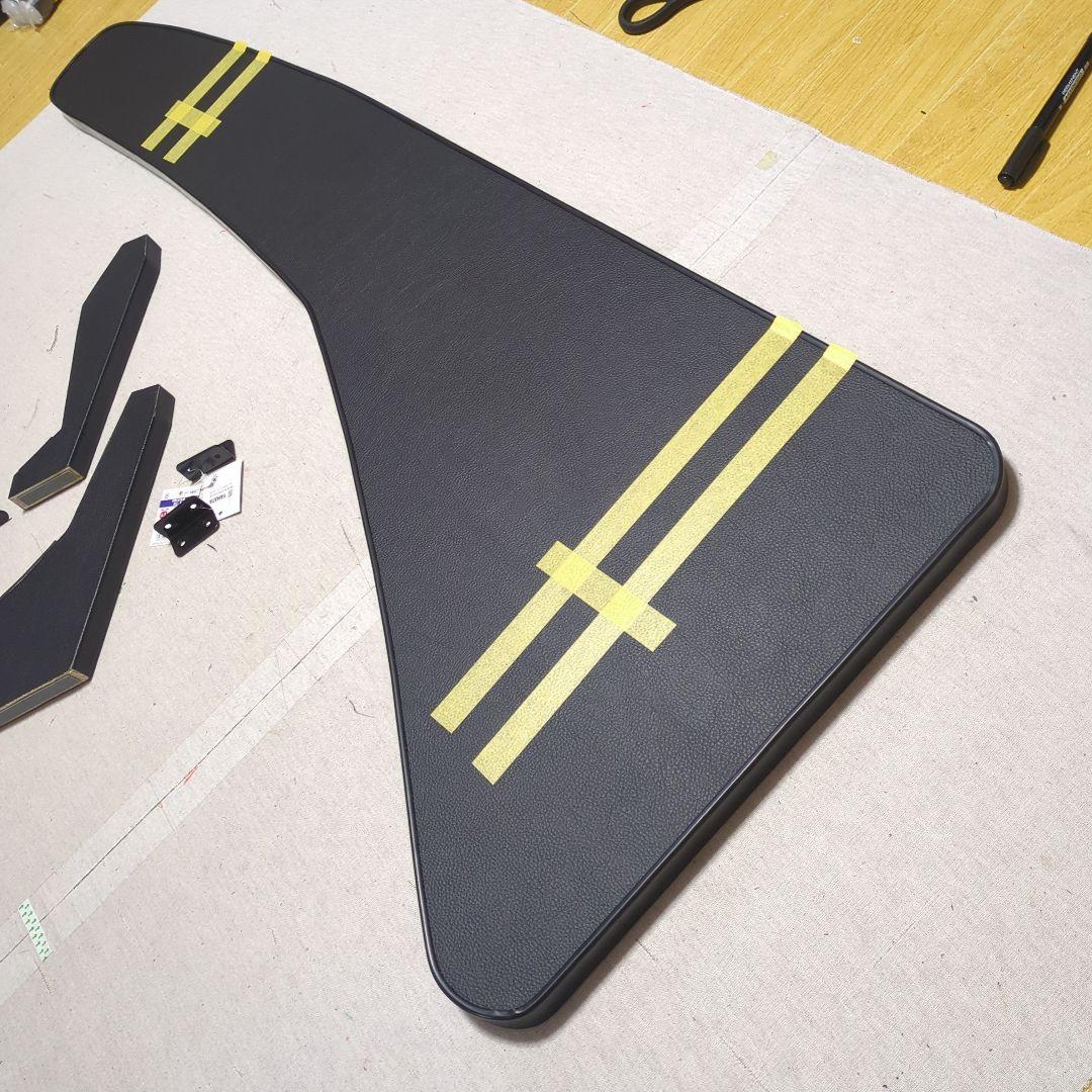 【にこにこ】フラット4点&Fテーブル&ロールーフ棚【ブラックレザー】