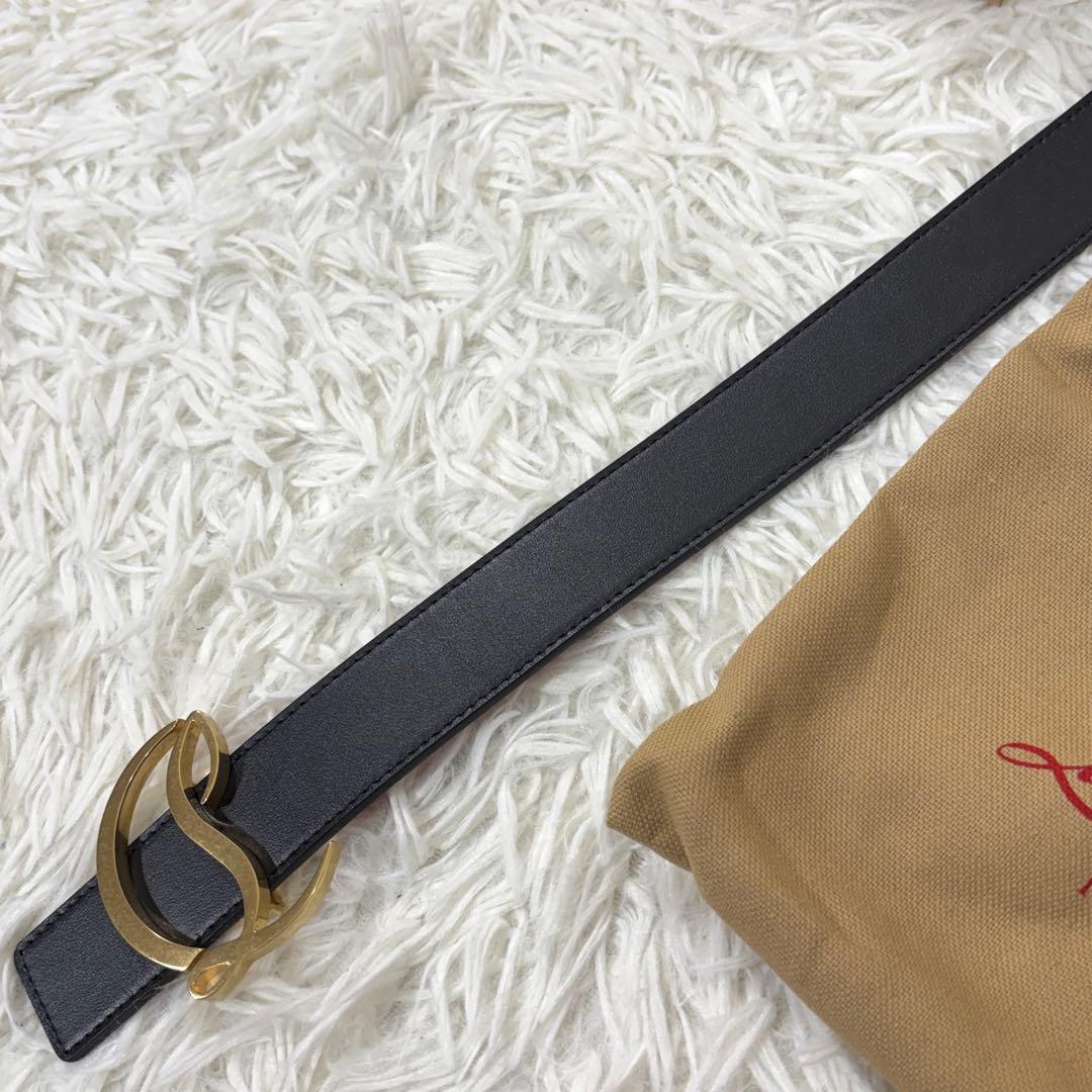 Christian Louboutin ベルト ゴールドバックル サイズ80