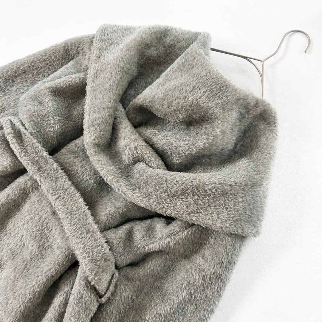 うさぎさまマックスマーラ アルパカシャギー フードベルテッドコート ラップコート