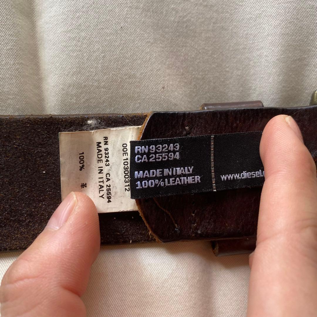 【archive】90~00s DIESEL イタリア製 牛革 スタッズベルト