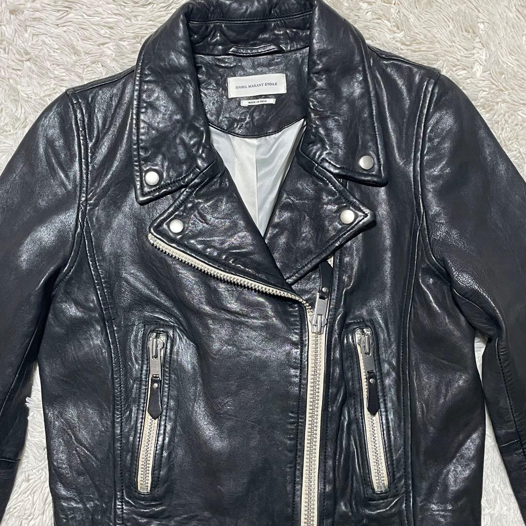 イザベルマランエトワール レザージャケット ダブル ライダース ラム革 34