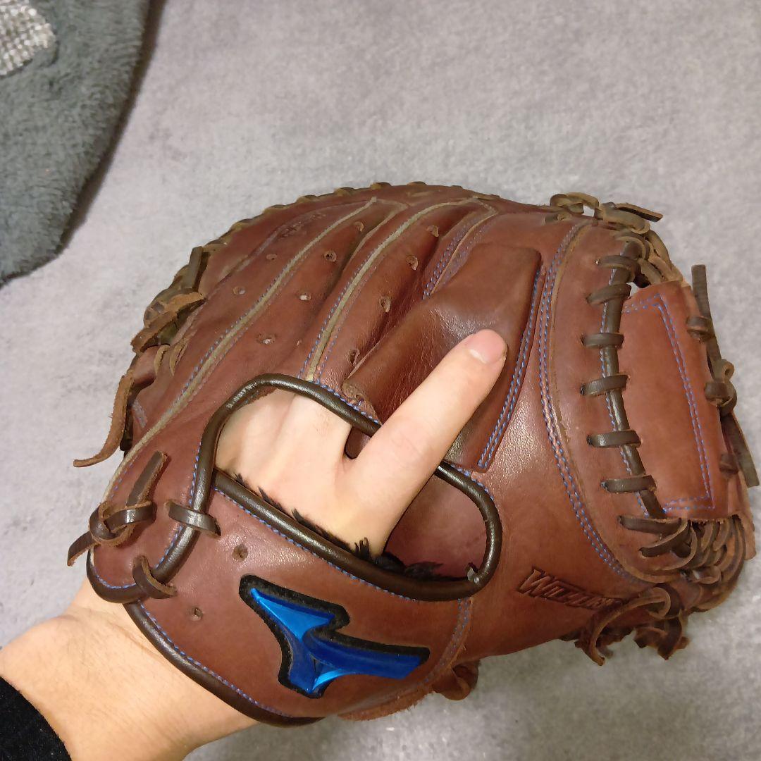 ミズノ ウィルドライブブルー ブラウン キャッチャーミット　軟式用