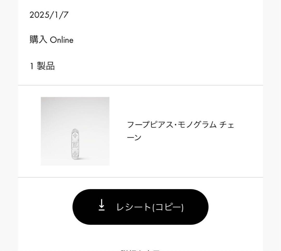 新品未使用　正規品　ルイヴィトン　モノグラム　フープピアス　ロゴ