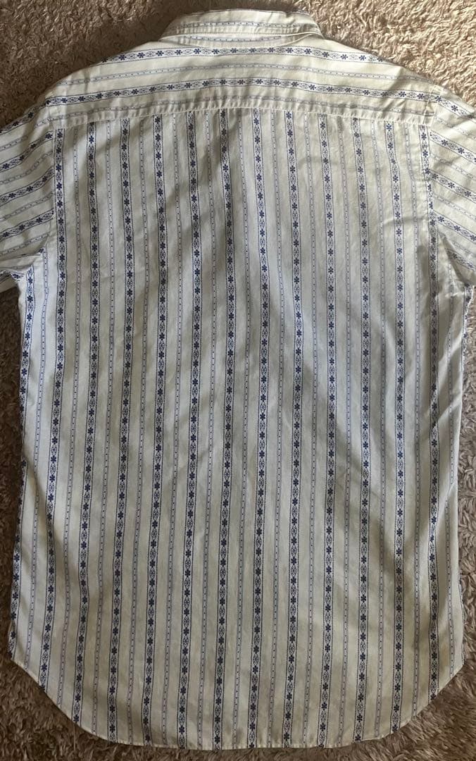 コムデギャルソンオム2003SS キューバ期 田中オム 長袖シャツ 青模様