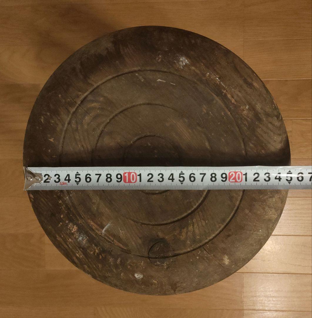 アンティーク 木製 円形 スツール 4本脚 レトロ