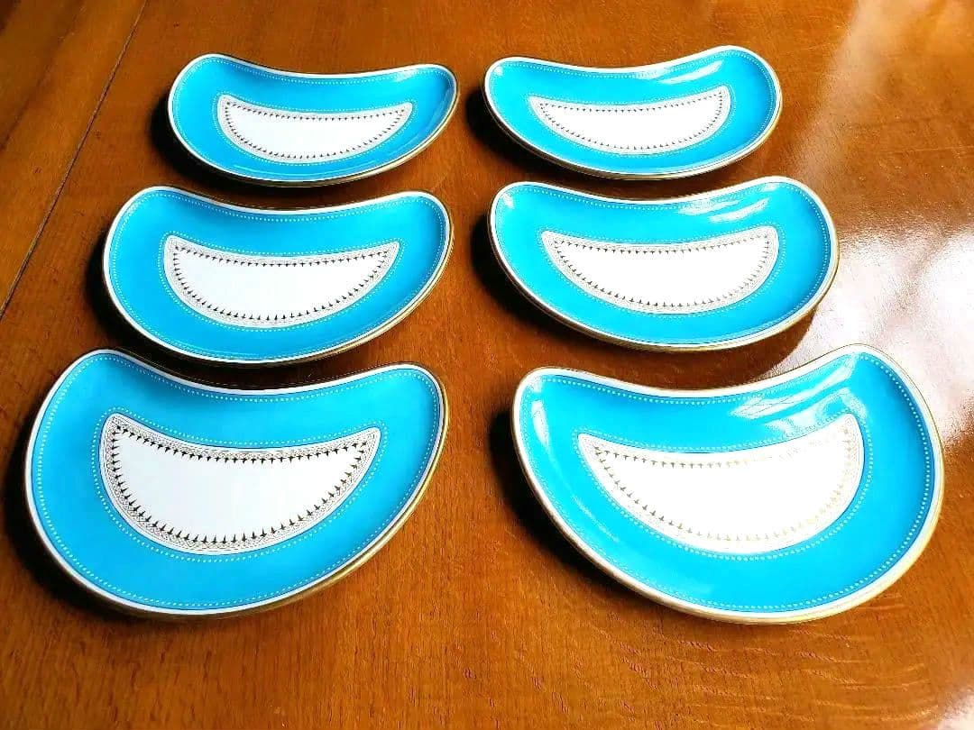 希少品 オールドミントン クレッセント プレート 6枚揃い 1887年