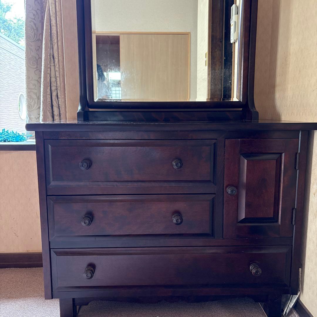 北海道民藝家具　アンティーク家具　ドレッサー　鏡台　北海道民芸家具