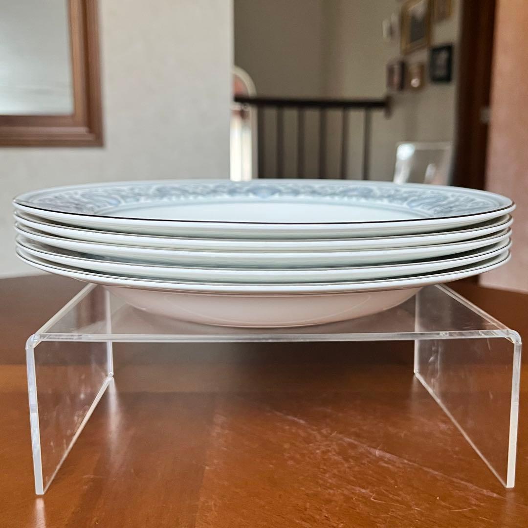 【黒壺美品】英国製　ウェッジウッド★ドルフィンホワイト★深皿　5枚